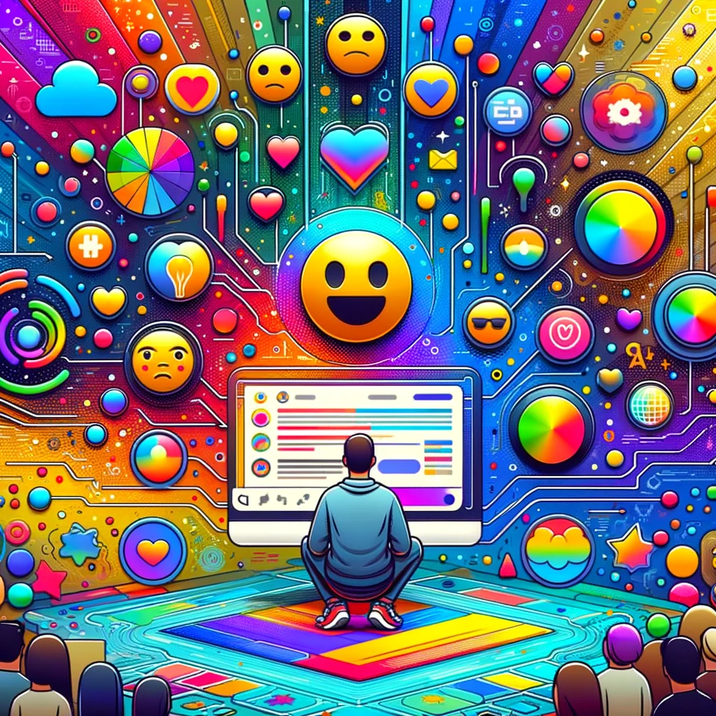 User interacting with Mood AI interface on Taranify, showcasing emotional engagement through colorful emoticons
